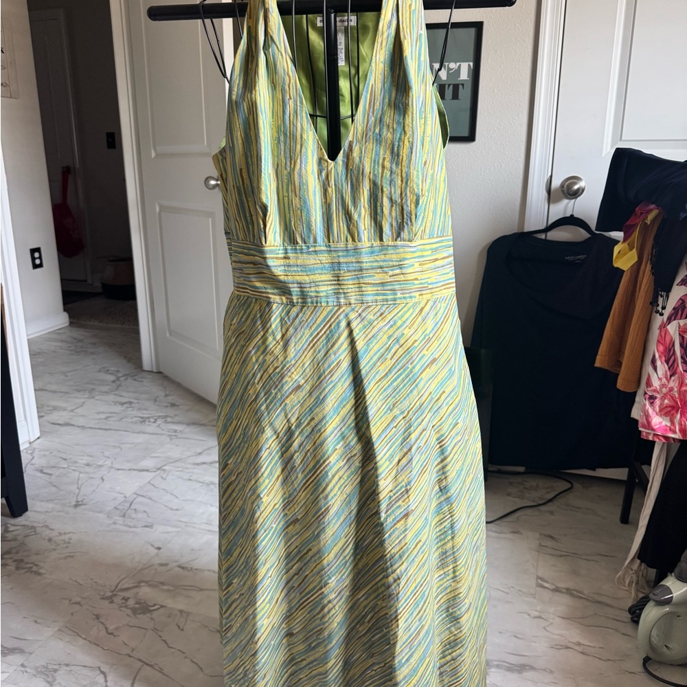 Elegant Multicolor Striped Dress